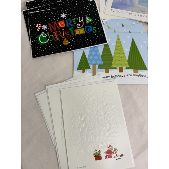 Modern Style Christmas Card Lot of 38 pc with Envelopes Holiday Greetings - Picture 6 of 9